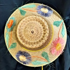 Vintage 50s/60s woven reed/raffia sun hat
